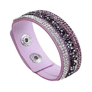 Purple Rhinestone Double Wrap Bracelet